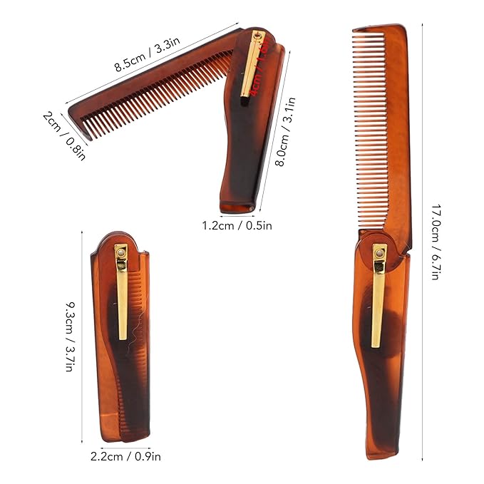 10 Pcs Folding Comb,Folding Pocket Comb Fine Tooth Comb Pocket Beard Comb Handmade Folding Pocket Comb for Styling Hair Mustache Beard
