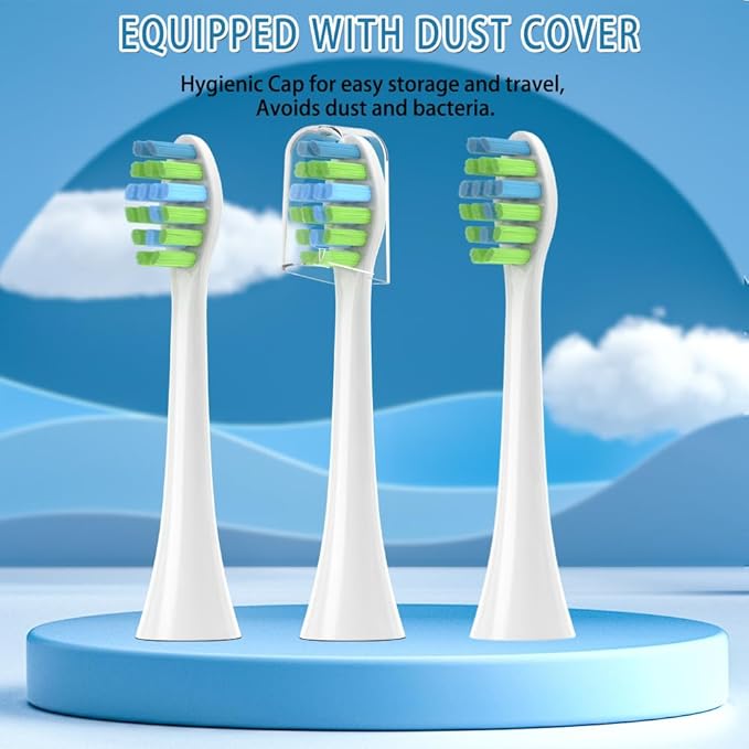 10 Pack Toothbrush Replacement Heads Compatible with 7AM2M AM100/AM105/AM110 Electric Toothbrush, Soft Brush Bristles, White