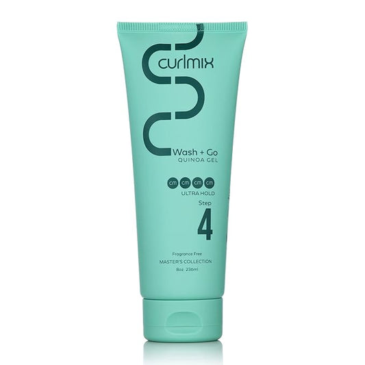 CurlMix Ultra Hold Quinoa Gel for Curly Hair - Defines & Elongates Curls without Dryness or Flaking - Fragrance Free