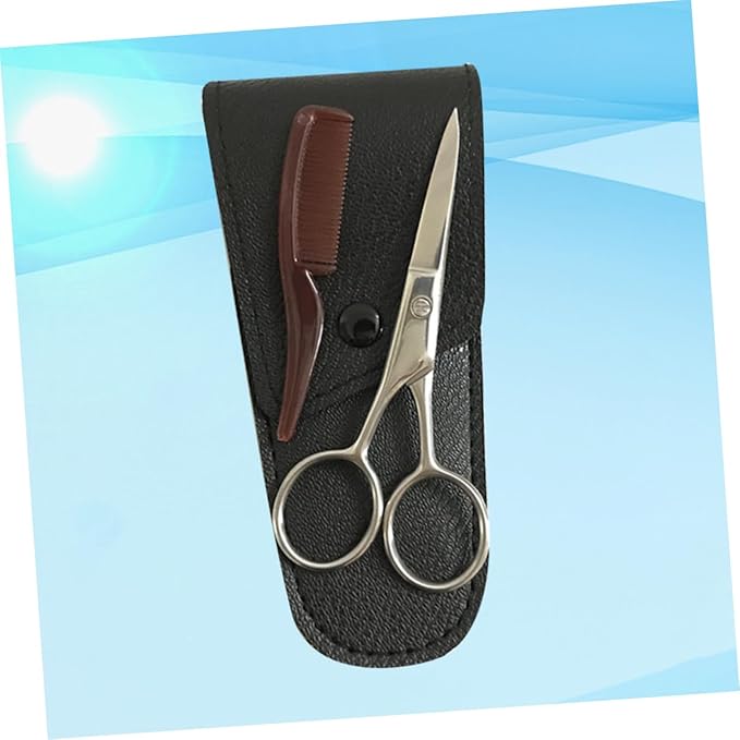 NOLITOY Stainless Steel Eyebrow Scissor Mustache Scissors Facial Tools for Women Barber Salons