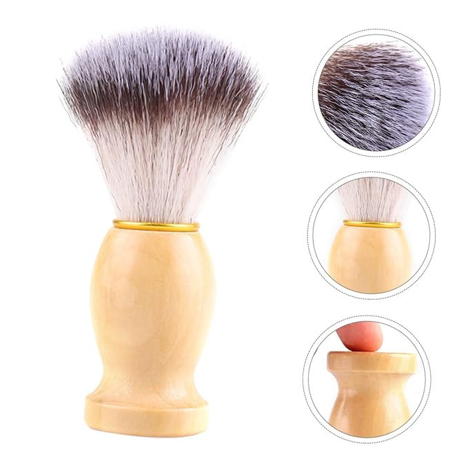 1Pc Wooden Handle Mustache Shaving Brush for Men Portable Beard Present for Father Day Valentine Day and Birthdays Suitable for All Beard