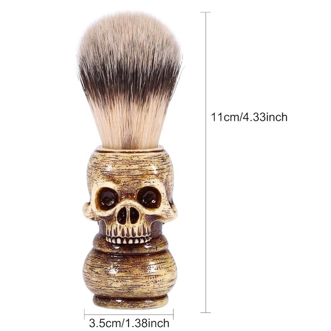 【𝐂𝐡𝐫𝐢𝐬𝐭𝐦𝐚𝐬 𝐃𝐞𝐚𝐥𝐬】 Mens Skull Head Salon Beard Shaving Brush