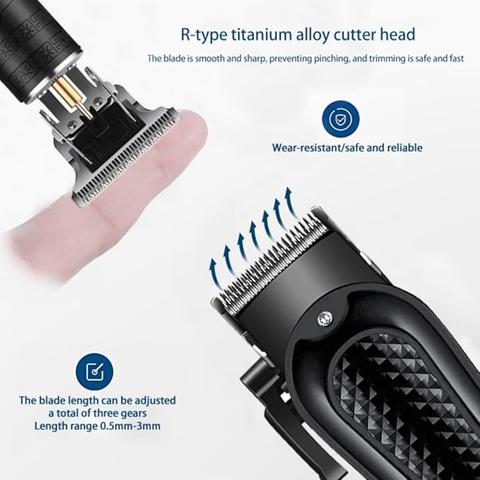 Cordless Hair Clippers for Men, Self Haircut Kit for Men Electric Clippers and Trimmers, Grooming Rechargeable Beard Trimmer with Adjustable Blade & LCD Display, Hair Cutting Tools for Home use
