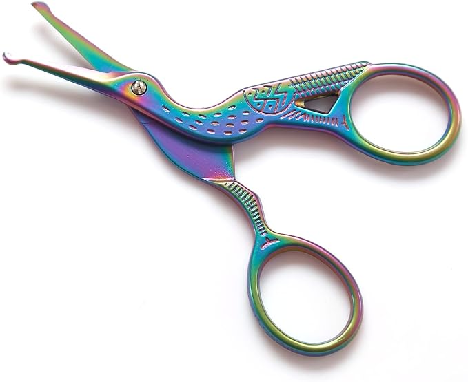 Nose Hair Scissors Rounded Tip Facial Hair Scissors Blunt Tip for Eyebrows Mustache, Eyelashes, Beard Trimming (Rainbow)