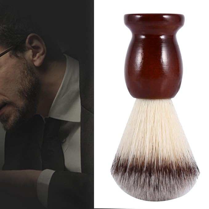 Professional Male Beard Shaving Brush Cleaning Nylon Hair & Wood Handle Barber Tool