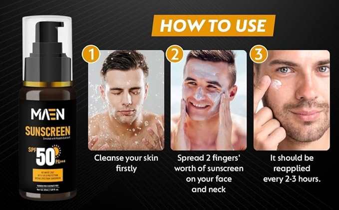 M-EAEN, Sunscreen For Men | Sunscreen Spf 50 Pa+++ With Mulethi Extract | For Dry & Oily Skin | 50ml