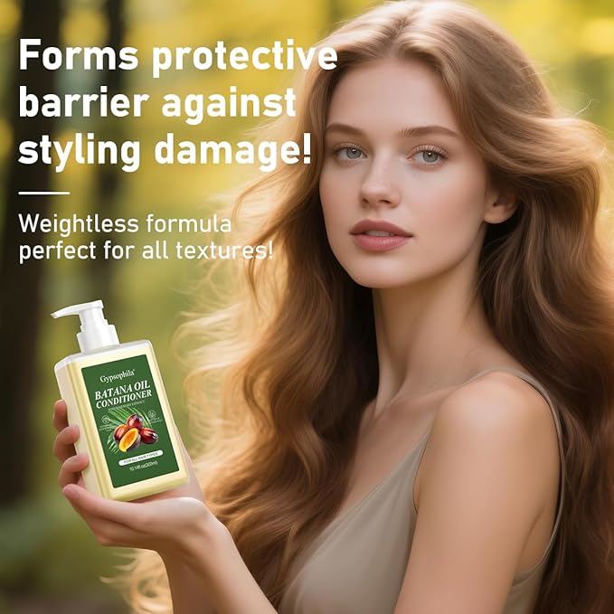 Batana Oil Conditioner with Keratin,Rosemary Leaf Oil (10.14 fl oz),Repairs Frizzy Hair,Strengthens Weak Hair for Women and Men to Repair Split Ends
