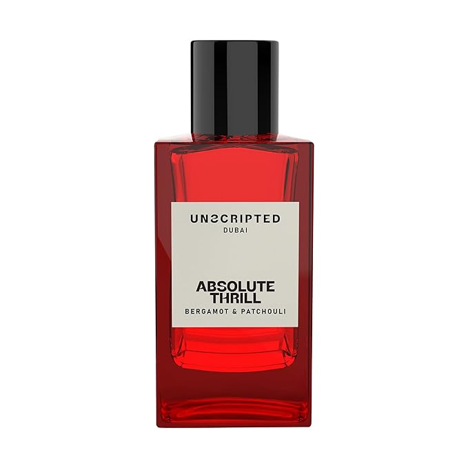 Unscripted Absolute Thrill - Bold and Unique Perfume for Men - Long-Lasting Men Perfume with Bergamot, Patchouli, Blackcurrant and Ginger - 3.4 oz
