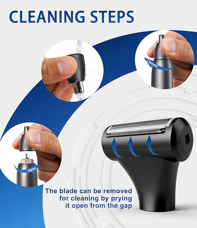 2026 New Upgrade Men's Nose and Ear Trimmer with LED Display – Rechargeable Nose Hair Trimmer for Men, Eyebrow and face Trimmer, Powerful Motor & Dual-Edge Blades, Waterproof