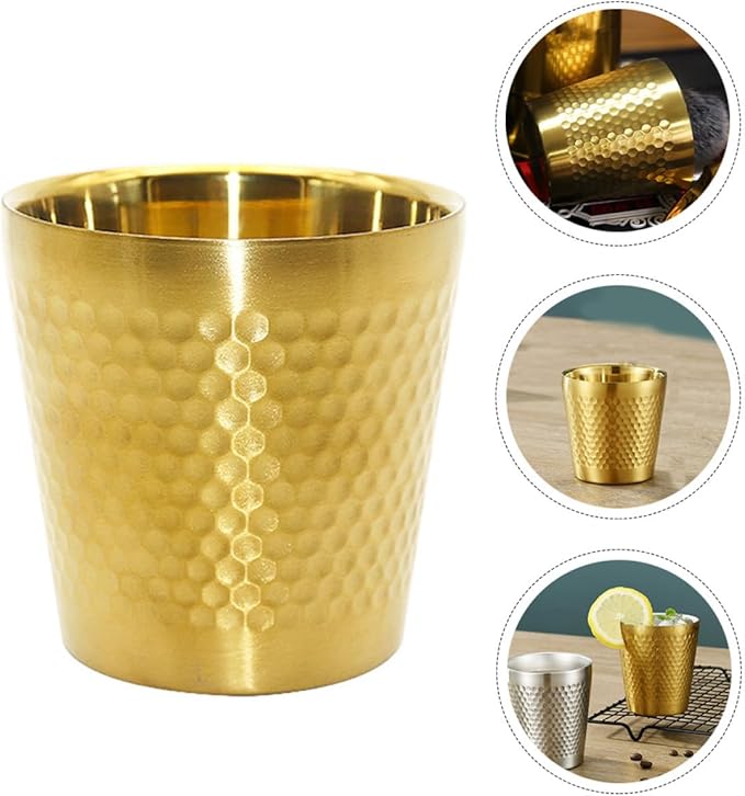 minkissy 304 Stainless Steel Men’s Shaving Soap Bowl, Gold Simple Shave Soap Mixing Cup for Barber Razor Bubble Brush, Sturdy Shaving Supply for Home and Travel Use