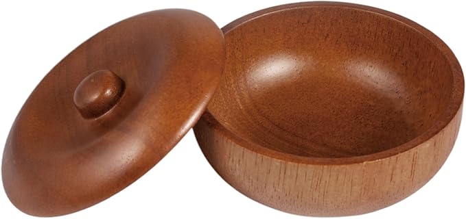 Shaving Bowl | Shaving Soap Bowl | Wooden Lather Bowls with Lid | Men Foaming Bowls Face Cleaning Tools | Shave Cream Container with Lid Fits Wet Shav-ing