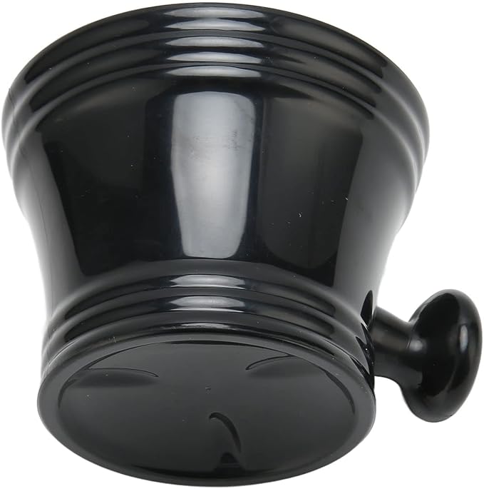 JTLB Black Plastic Large Capacity Shaving Soap Bowl with Handle, Comfortable Grip, Portable Shave Mug for Barber Home Travel, Excellent Material, Lasting Durability