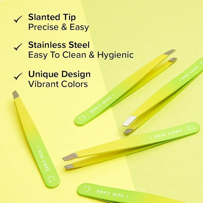 I DEW CARE Facial Tool - Tweeze The Day | Tweezers for Women, Precision Stainless Steel, Professional Facial Hair Beauty Tool, Splinter, Strong Eyebrow Hair Remover,1 Count