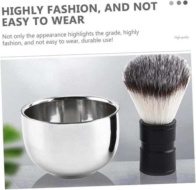 Shaving Bowl for Men Shaving Soap Bowl Cup Polished Stainless Steel Safe for Hands Suitable for Home Use Shop Decor