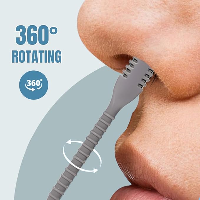 2-in-1 Nose Hair Trimmer, Portable Nostril Hair Remover Tool, 360° Rotating Nose Hair Trimmer with Ear Picker (6 PCS)