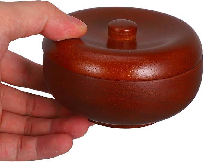 NUOBESTY Shaving Soap Bowl and Razor Bowl Mug with Lid Oak Wood Shave Soap for Men for Barber Shop and Facial Cleansing
