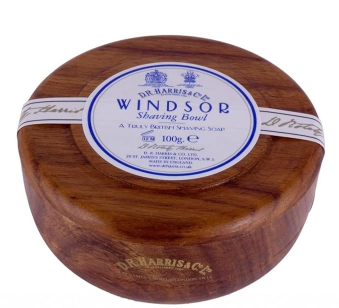 D.R.Harris & Co Windsor Mahogany Effect Shaving Bowl & Shaving Soap