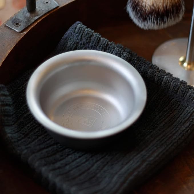 Vikings Blade Luxury Shaving Soap Bowl, Sandblasted Steel for Fast, Thick Lather, Unbreakable, Tactile Texture, Great for Most Pucks & Soaps (GRAND Chairman, 3.55” Diameter)
