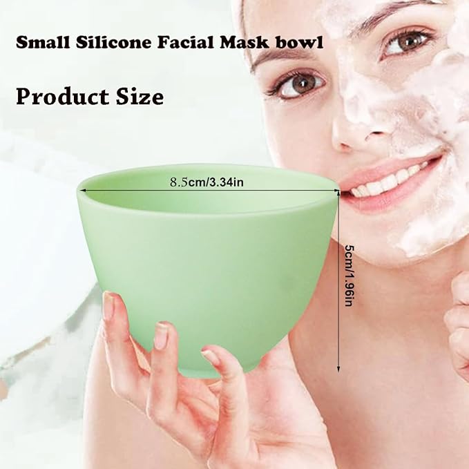 10 Pack Silicone Face Mask Mixing Bowls - Microwave & Freezer Safe, Non-Stick Esthetician Bowls for DIY Skincare, Clay Masks, Hair Color, 3.3-inch Esthetician Supplies(Green)