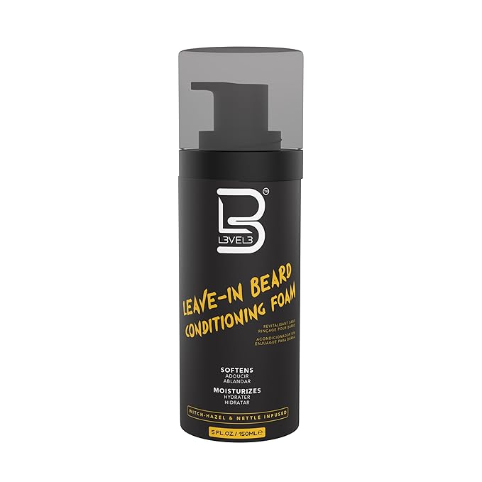 L3 Level 3 Leave In Beard Conditioner Foam - Lightweight Beard Hydrator, Softens and Moisturizes Facial Hair for a Smooth, Healthy Beard