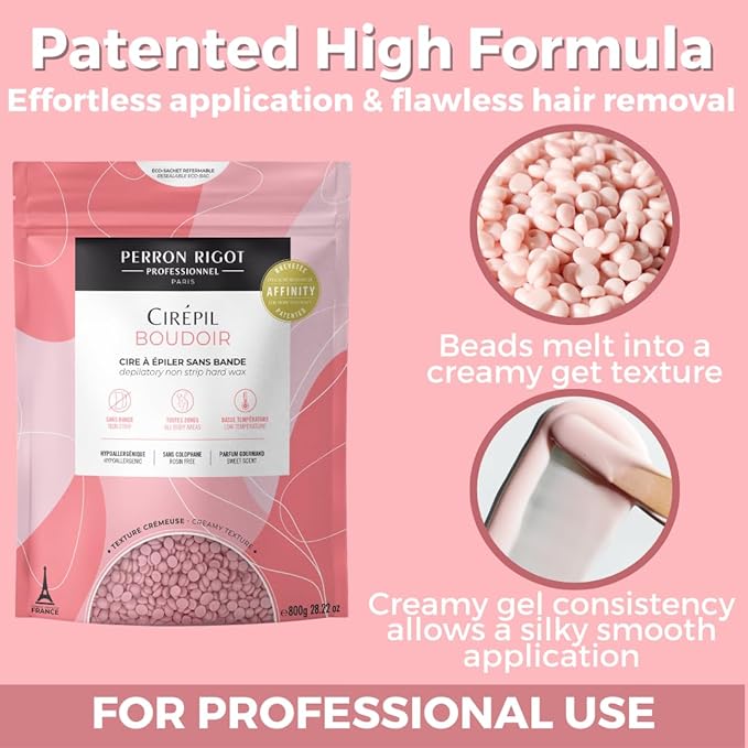 Cirepil - Boudoir - 800g / 28.22 oz Hard Wax Beads Bag - Hypoallergenic, Allergen-Free & Rosin-Free for Sensitive Skin - Professional Stripless Hair Removal for Face & Body - Low Temp Refill Bag