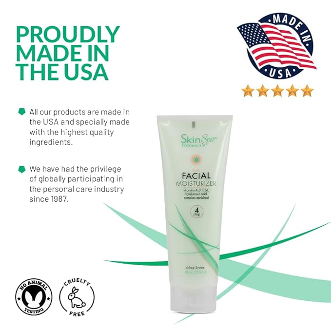 Daily Face Moisturizer Lotion, 8 Oz - Skin Care Facial Cream, Non-Greasy - Leaves Skin Soft and Smooth