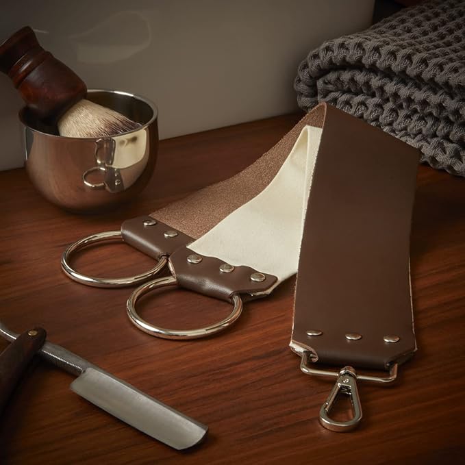 Union Razors Leather Sharpening Strop, Double Sided - SHS4 Brown