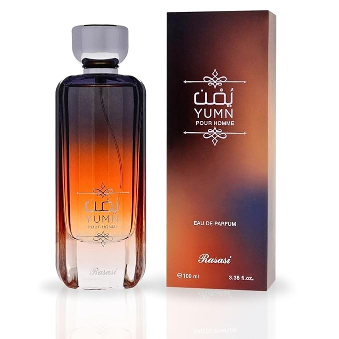 RASASI Yumn Eau De Parfum Spray 100ML (3.38 OZ) Arabian Warm Spicy And Refreshing Men's Perfume, Long Lasting, Luxurious Scent