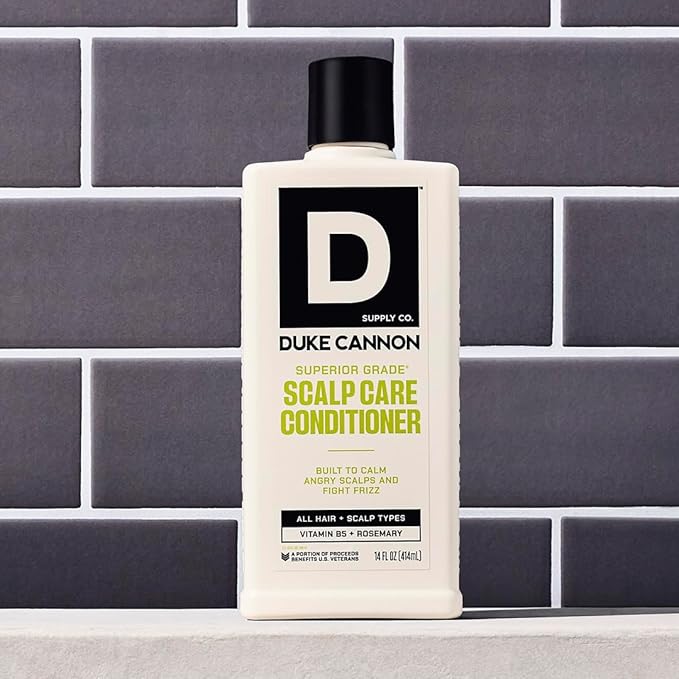 Duke Cannon Superior Grade Scalp Care Conditioner for Men, 14 oz – Vitamin B5 for Hydration, Rosemary & Arnica for Scalp Soothing, Shea Butter & Coconut Oil for Moisture, Sulfate-Free