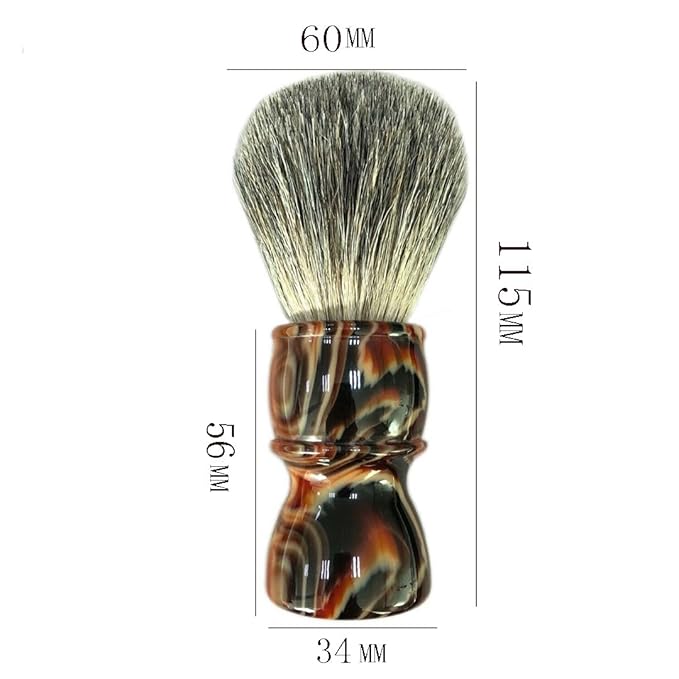 Shaving Brush,100% Professional Silvertip Badger Bristle Brush with Resin Ergonomic Handle Brown Christmas Gift