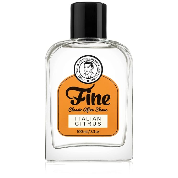 Fine Men's Aftershave - Italian Citrus Fragrance, Soothing & Toning Post Shave Balm, Calms Razor Burn, Classic Barbershop Feel, Alcohol-Based Formula, Gentle for All Skin Types, 100ml