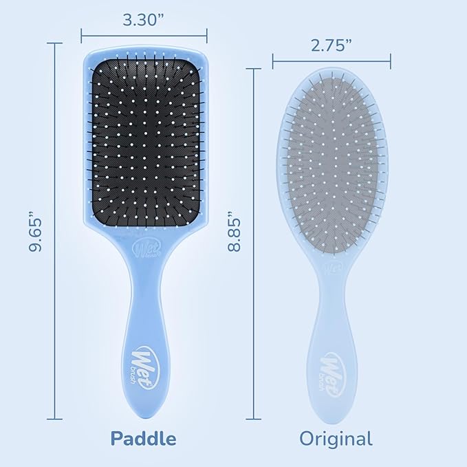 Wet Brush Paddle Detangler Hair Brush, Sky, Ultra-Soft IntelliFlex Bristles with AquaVent Design, Great For Treatment & Mask Application, Women, Men, Wet, Dry and Damaged Hair