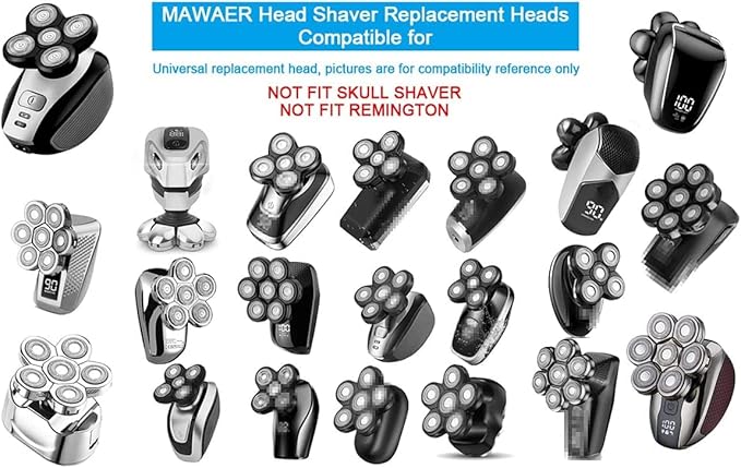Universal Upgrade 7 Blades Head Shaver Replacement Heads Compatible with Freedom Gold shaver and some brands. 7D Electric Shaver Replacement Heads Waterproof Easy to Clean With Cleaning Brush