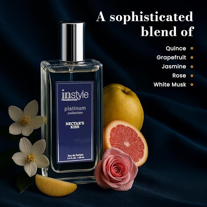 Instyle Fragrances Platinum Collection Nectar’s Kiss, Inspired by C.hanel's Chan.ce Eau Ten.dre, Premium Women’s Eau de Parfum, CLEAN, Vegan, Paraben-Free, Never Tested on Animals, 3.4 Fluid Ounces