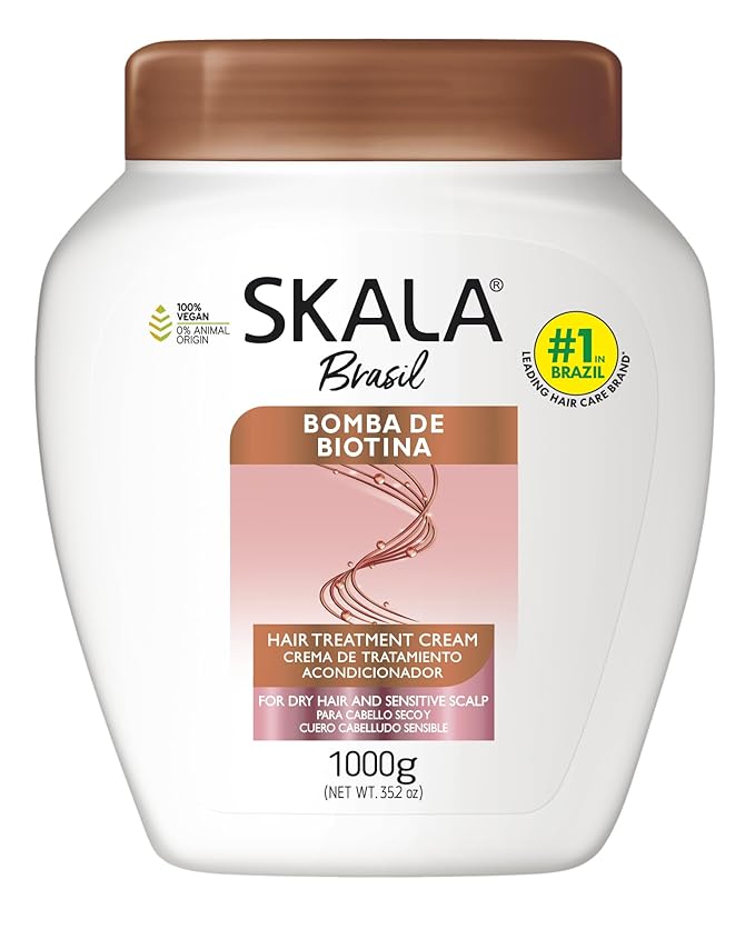 Skala Expert Biotin Bomb Hair Cream 1 Kg (35.2 oz) - Strengthens and Nourishes Weak, Damaged Hair - NutriForce Technology for Hydration & Protection
