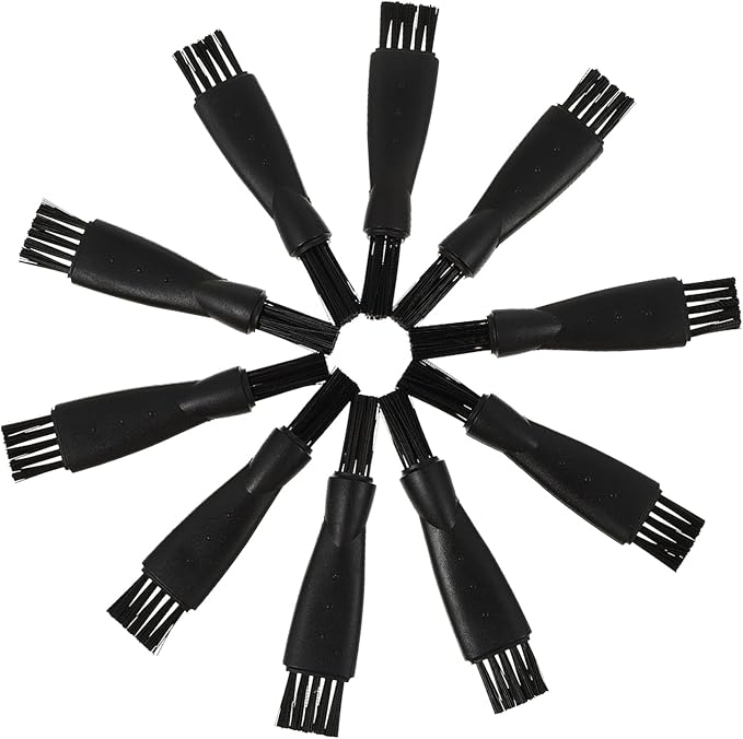 NOLITOY 10pcs Black Electric Shaver Cleaning Brushes Double-Sided Hair Cleaner for Easy Grooming and Dust Removal Compatible Shavers for Home and Travel Use