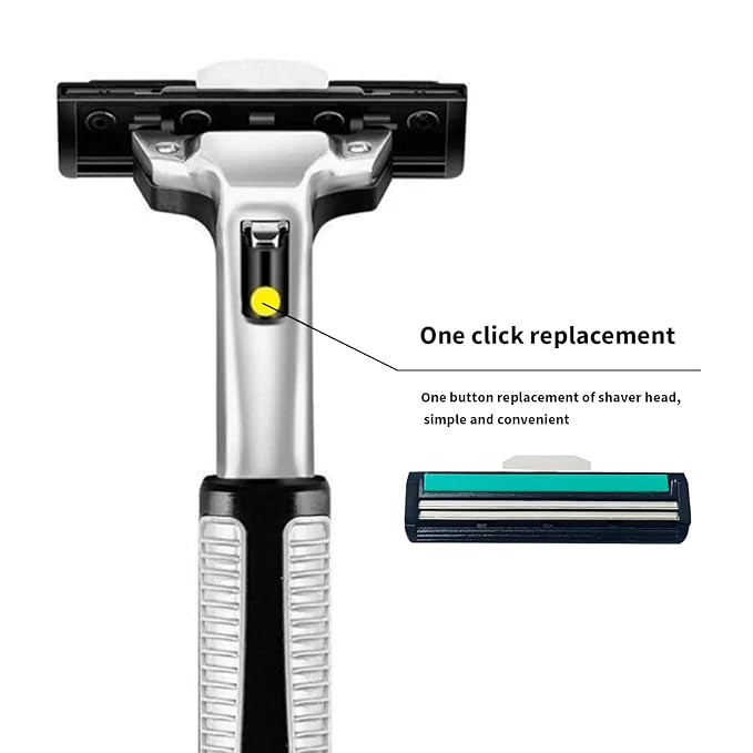 Razors for men Shaving,2-Blade mens Razor Cartridges Includes 1 Handles and 48 Replaceable razor head, With Lubricating Strip - Compatible With Atra Razor Handles（48 Cartridges reffills）