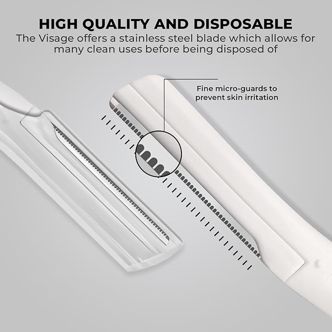 Visage Precision Facial Razors, Touch-up Dermaplaning Tool, Eyebrow Razor, Facial Hair/Peach Fuzz Removal, Face Shavers for Women and Men - 3 count