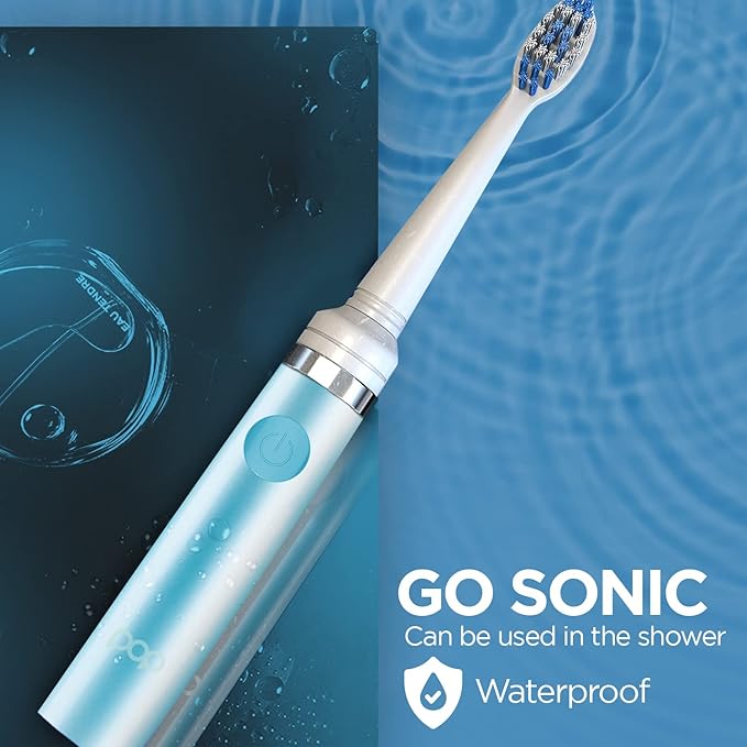 Pop Sonic Electric Toothbrush (Hawaiian Blue) - Travel Toothbrushes w/AAA Battery | Kids Electric Toothbrushes with 2 Speed & 15,000-30,000 Strokes/Minute, Dupont Nylon Bristles