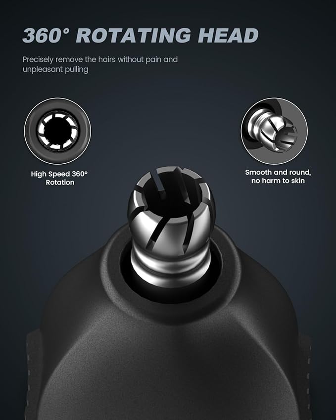 Nose Hair Trimmer,2024 Painless Ear Hair Trimmer for Men Women,Type-C Rechargeable Trimmer with IPX7 Waterproof,Dual Edge Blades Clipper for Easy Cleansing fsdfsdf