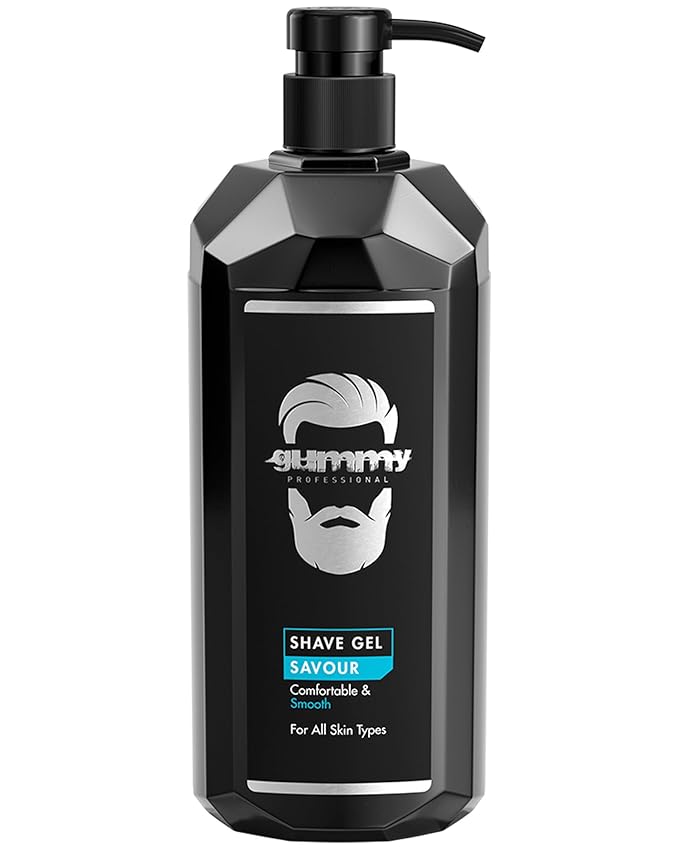 Gummy Professional Savour Shave Gel with Pump – Clear Unscented Formula for Precision Razor Glide and Smooth Shaves – Transparent Fragrance Free Grooming for All Skin Types – 33.81 fl oz / 1000 ml