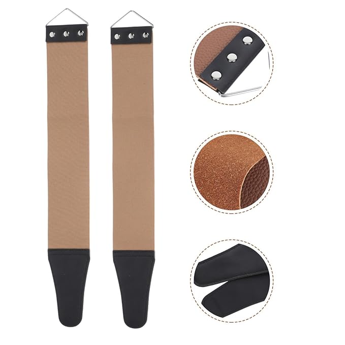 2pcs Leather Strop Strap for Manual Shaving Double-sided Polishing Tool for Home Use for Final Sharpening and Smoothing of Barber Random