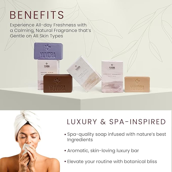 4 Pcs Women Natural Handmade Body Soaps 5 OZ Pack Floral Radiance Long lasting Fragrance Luxurious Scents with Natural Ingredients – Sulfate & Paraben Free, Vegan Soaps