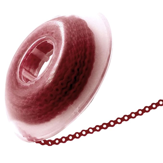 LA MIERE 1 Roll Orthodontic Rubber Chains, Braces Power Chains consisted force in closed, short, long 15''spools (closed, 0.113’’(2.5mm),Wine)
