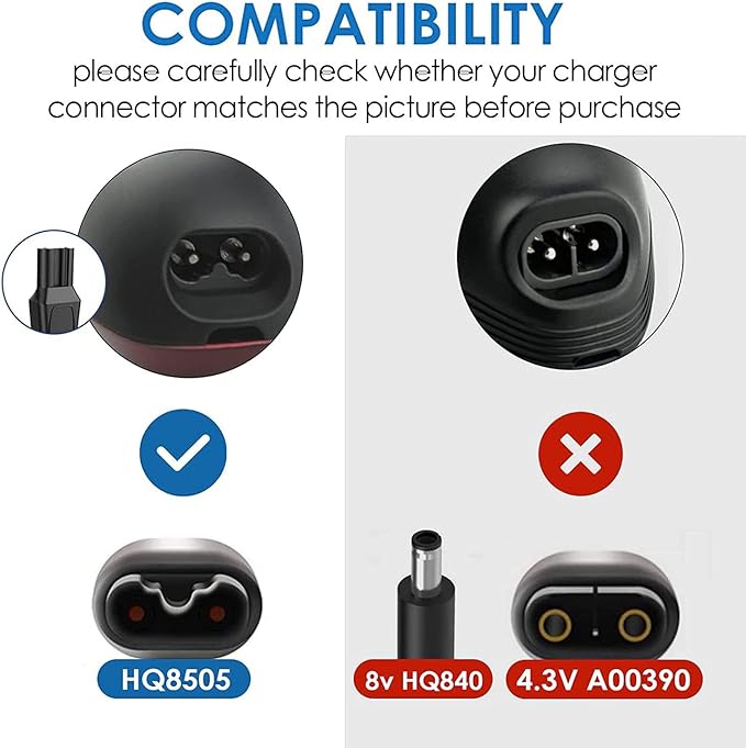 15V Charger Cord Compatible with Norelco HQ8505 3000 5000 7000 9000 Series MG5750 MG7750 MG7790 Shaver