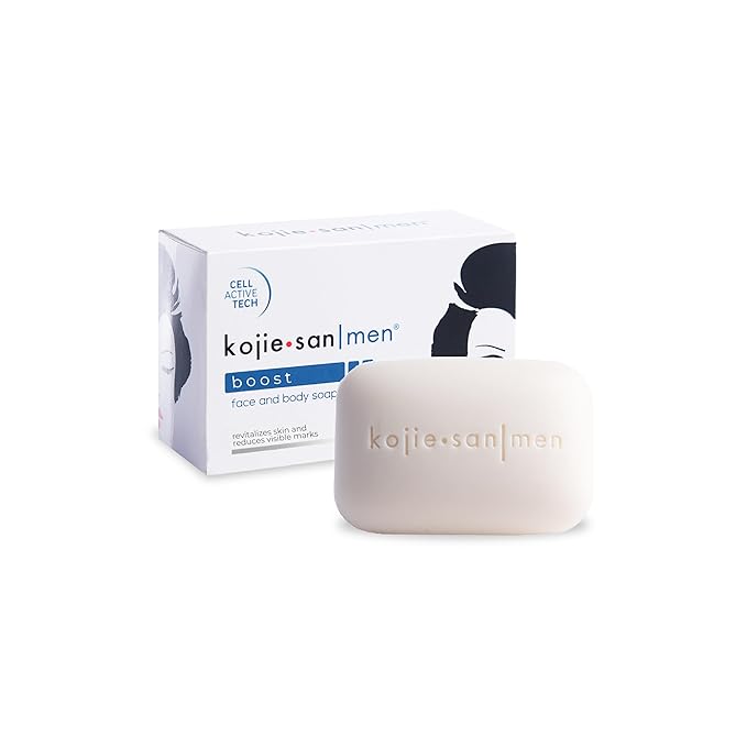 Kojie San Men Face and Body Soap – 135g | Deep Cleansing Bar for Smooth, Fresh, and Hydrated Skin | Sulfate-Free and Paraben-Free