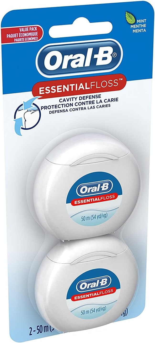 Oral-B EssentialFloss Cavity Defense Dental Floss, 50 M, 2 Pack