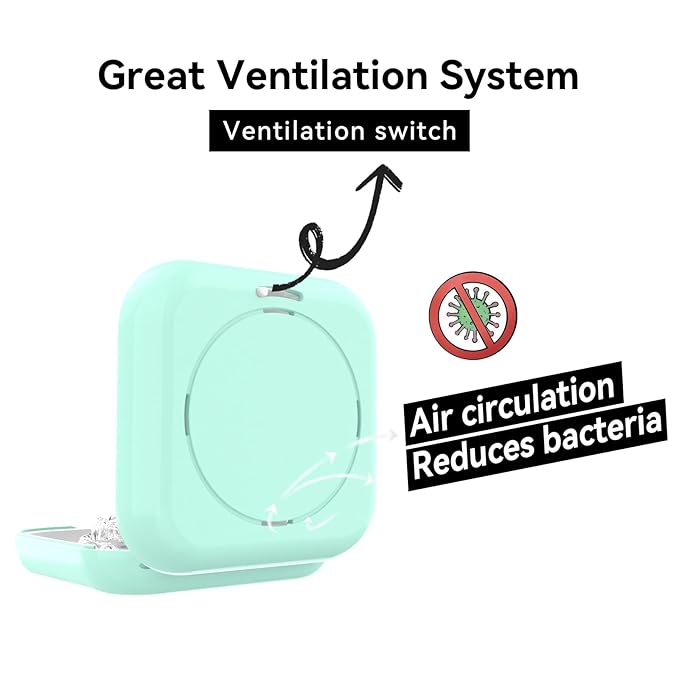 HEMILAB® Retainer Case, Slim Aligner Case with Vent Holes, Compatible with Invisalign, Mouth Guard Case with Mirror, Cute Orthodontic Retainer Case with Retainer Removal Tool and Brush, MintGreen