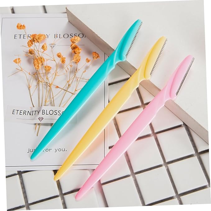 NOLITOY 24pcs Facial Hair Trimmer Eyebrow Razor Shaver Professional Styling Tool Compact for Travel Random Color