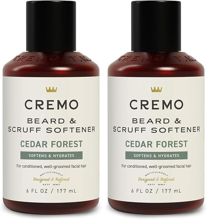 Cremo Cedar Forest Beard & Scruff Softener,Softens and Conditions Coarse Facial Hair of all Lengths in Just 30 Seconds,6 Fluid Ounce,(Pack of 2)